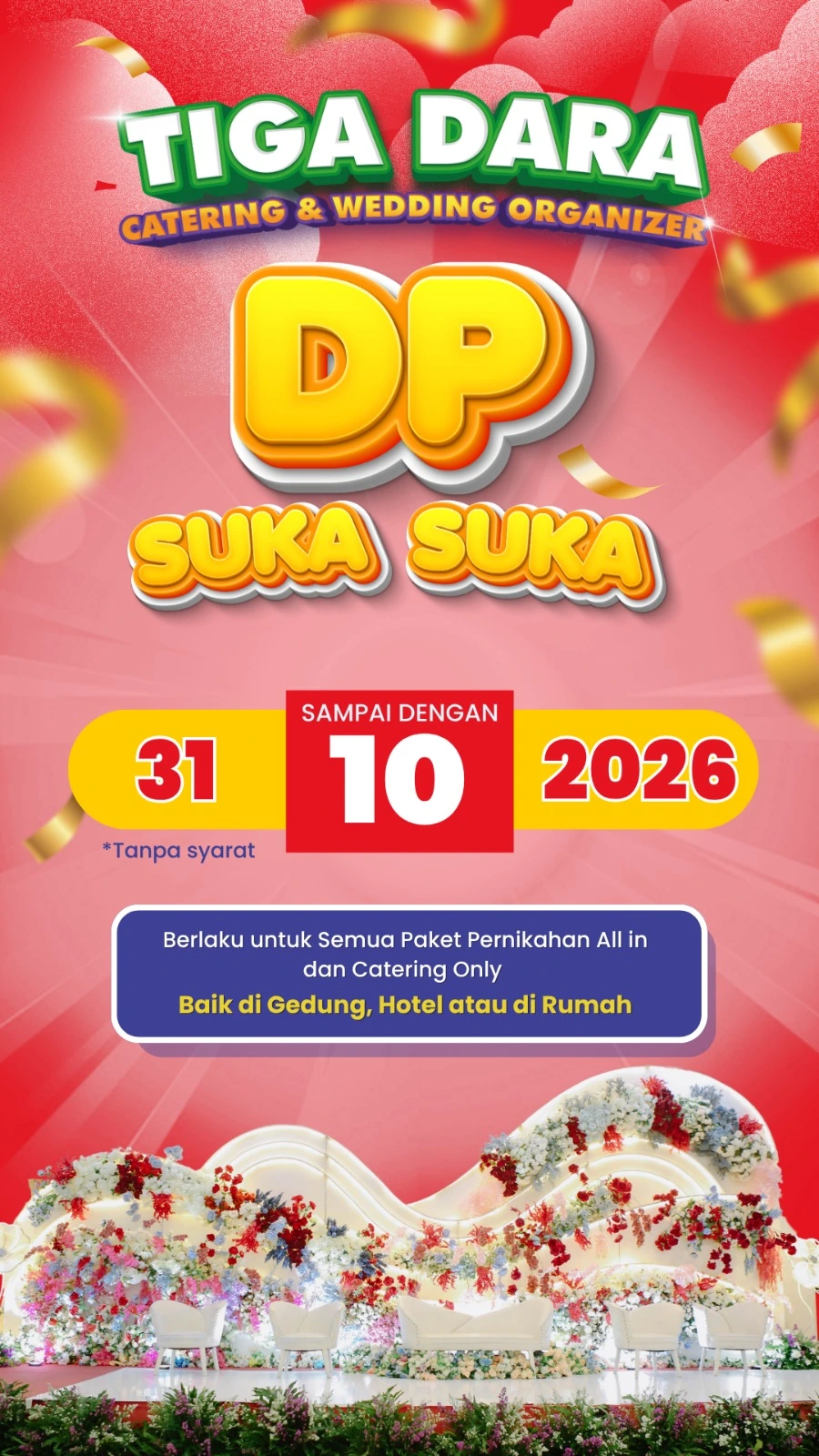 Promo DP Suka Suka Tiga Dara Catering di September 2026